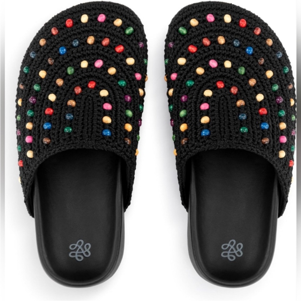 The Sak Bolinas Clog Black Beaded Slip-On Flats size 11